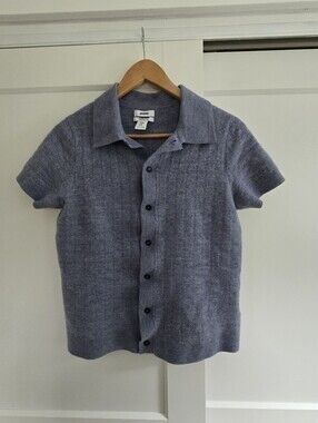 Jason Wu Blue Mens Short Sleeve Medium Shirt 100% Wool